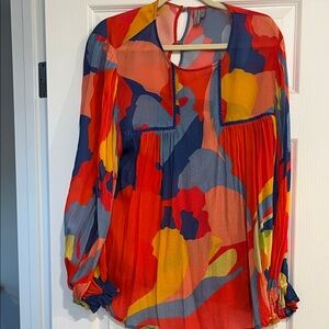 Vibrant Multicolor Blouse with Abstract Design Blank London/Anthropologie